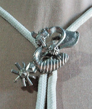 western bolo tie silver tone
