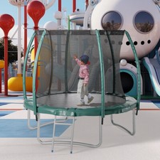 6FT-14FT Trampoline with Safety Enclosure Net &Ladder Indoor Outdoor Kids Adults