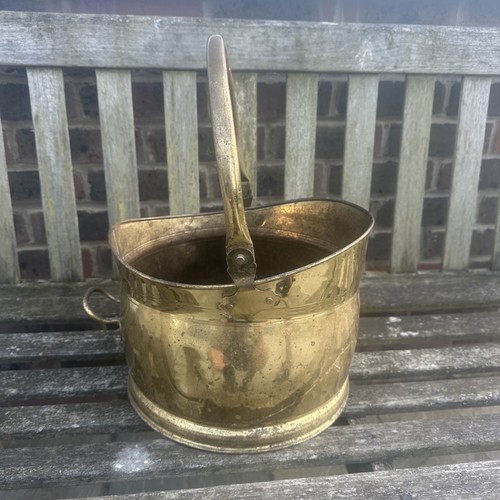 Vintage solid brass coal log - coal,