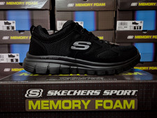 SKECHERS MENS SHOES BLACK WALKING MEMORY FOAM GYM SOFT WALK SKETCHERS TRAINERS