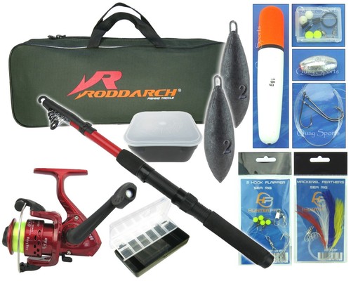 Junior travel sea fishing kit - fishing,