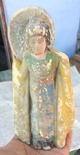 Vintage Hand Made & Painted Paper Mache Chalk Lady Statue Figure TC125