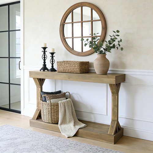 Vintage solid wooden console - solid,
