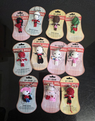 Voodoo doll fabric keychains - voodoo,