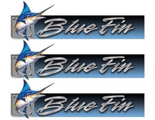 Blue Fin Custom Stickers. Remastered for boat restoration project