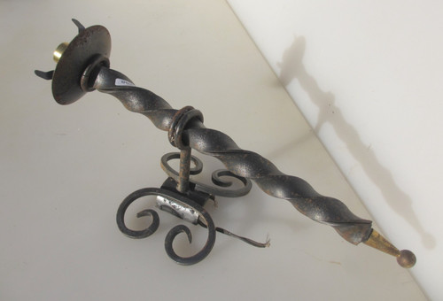 Vintage iron light sconce - light,
