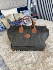 Brics Italia Holdall Green & Tan Hide Ex Used Condition Stunning Weekend Travel