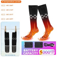 USB Electric Heated Socks Men Women Winter Thermal Boot Foot Warmer Gift Xmas UK