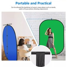 Green Screen Backdrop Double-Sided 2-in-1 Blue Screen Pop Up Chromakey Backdrops