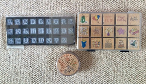Rubber stamp lot small - small, wooden