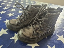Girls Grey Metallic Glitter