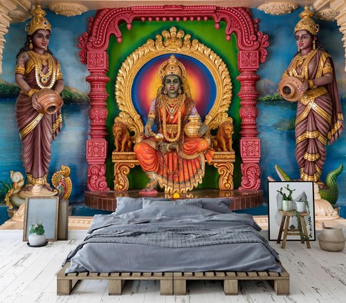 Colourful statues hindu temple - colourful,