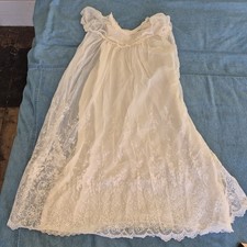 Antique/Vintage Cream Lace Christening Gown Baptism Robe Heirloom Dress
