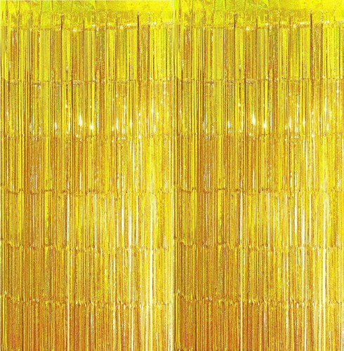 Gold foil fringe curtain - gold,