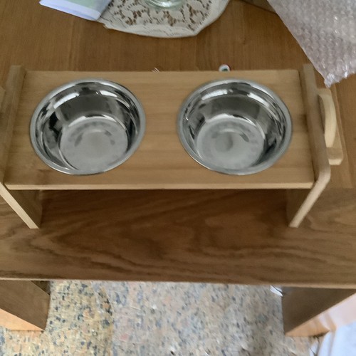 Dog food feeding stand - food,
