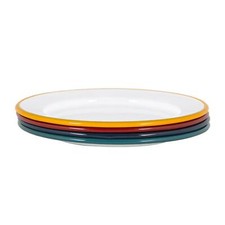 White Enamel Side Plates Metal