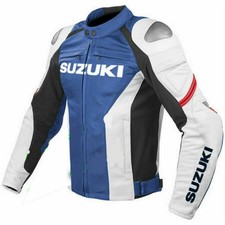Suzuki 2025 Men Motorbike Leather Jacket Motorcycle Bikers Racing Sports Jackets