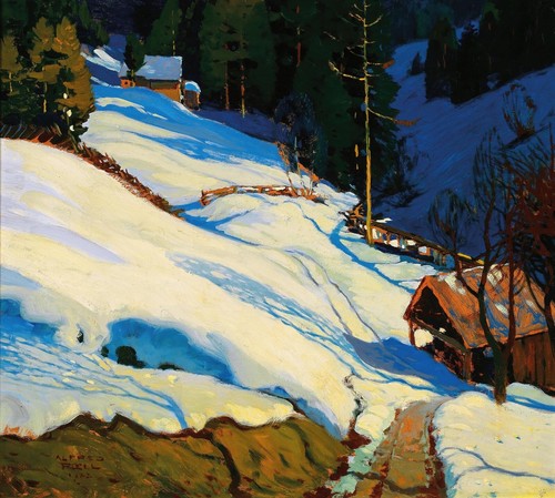 Alfred poell winterscape - winterscape,