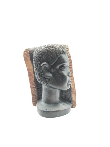 Vintage ebony wood head bust - ebony,