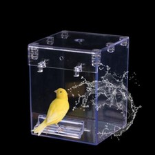 Bird Bathtub Hanging, Parrot Bath Box, Cockatiel Water Bath for Cage, Cube Bird
