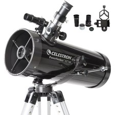 Celestron PowerSeeker 127AZ Telescope with Phone Adapter and Moon Filter
