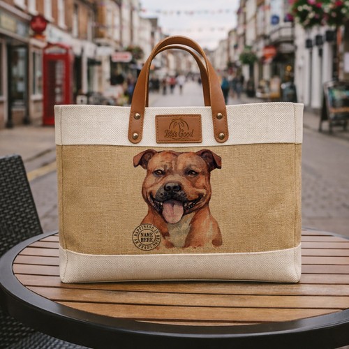 Tan staffy tote bag - tan, large
