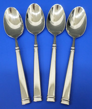 4 - Guy Degrenne ABSOLU Glossy Stainless Flatware 8" PLACE / OVAL SOUP SPOONS