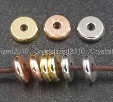 Solid Metal Round Rondelle Slice Bracelet Necklace Connector Charm Spacer Beads