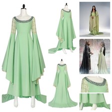 The Lord Of The Rings Arwen Queen Green Dress Halloween Undómiel Cosplay Costume