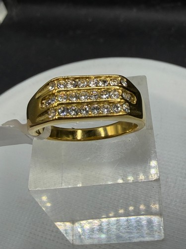 Mens gold ring - ring, cz