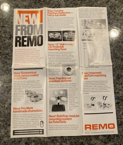 Vintage print remo drums - print, of