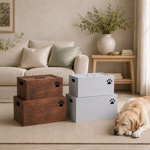 Pet wooden toys storage - wooden, box