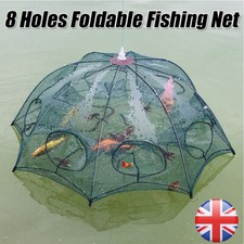 8 Hole Large Fishing Net Fish Crab Trap Minnow Crawfish Shrimp Cage Net Foldable