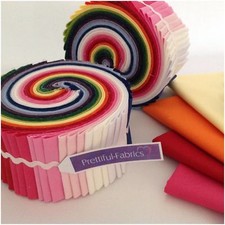 Plain Cotton Rainbow Jelly Rolls, Fat Quarters, Quilting & Patchwork Packs