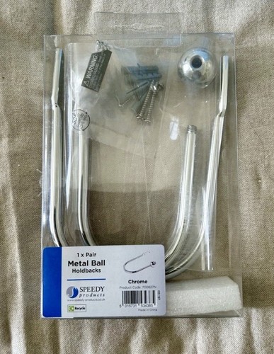 Chrome curtain holdbacks - holdbacks:, new