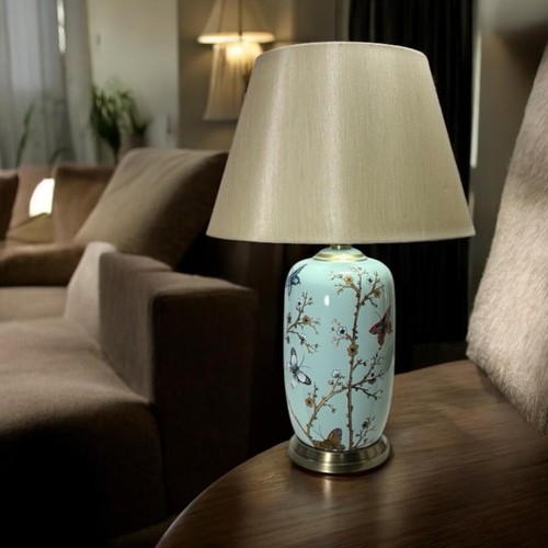 Floral ceramic table lamp - ceramic, with