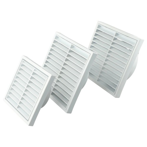 White square extractor louvre - white,