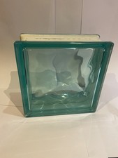 Used Light Green Wavy Glass Brick Block Privacy Wall Build Square 190mm² x 80mm