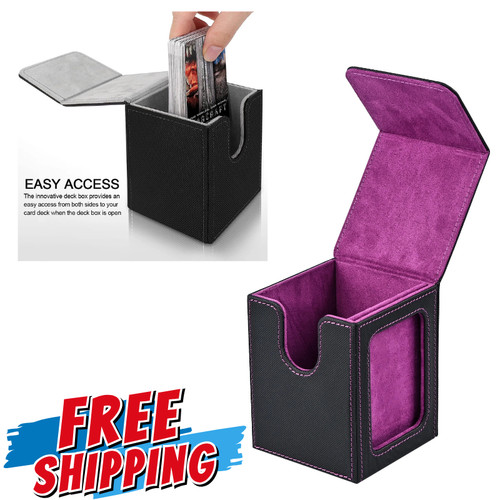 Leather card deck box magnetic - leather,