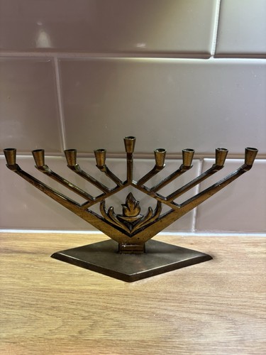 Vintage brass menorah israel - vintage,