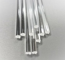 4mm Plastic Round Rod Bar Clear Acrylic  Various Lengths 50mm up to 600mm long
