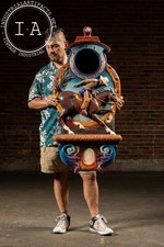 Vintage Western-Inspired Cowboy Carousel Panel with Mirror