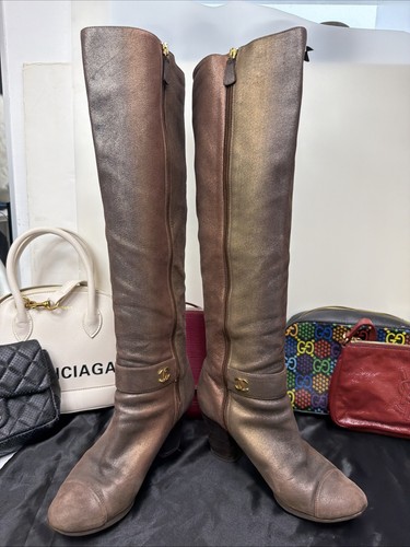 Chanel knee high boots - chanel,