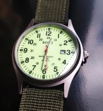 ✅ Swiss Army Military Watch Men’s Canvas Strap Analog Quartz Sport Wrist Gift UK