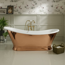 BC Designs 1700 Copper Outer -White Enamel Inner Slipper Bath 1700 x 725