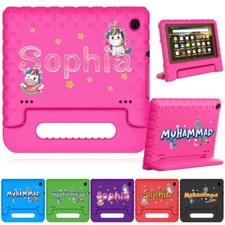 Personalised Custom Name EVA Handle Stand Cover Case For Amazon Fire 7" / HD 8"