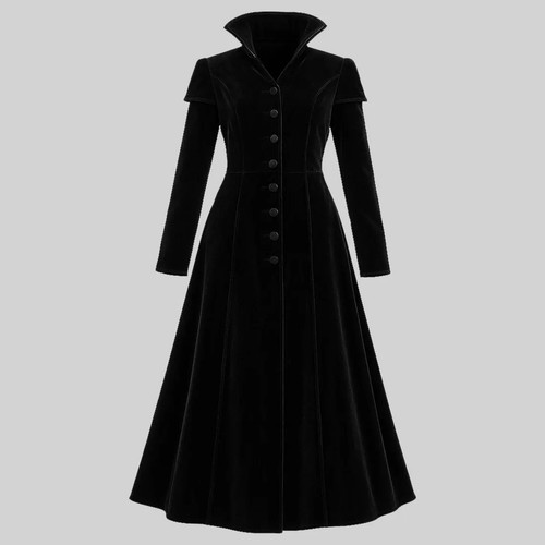 Women black velvet gothic - black,