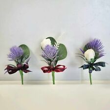 Thistle buttonhole corsage
