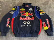 Adult F1 Vintage Racing Jacket, Red Bull Jacket Navy,Ebroidered Cotton Padded