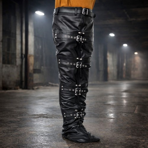 Bondage leather leg binder - bondage,